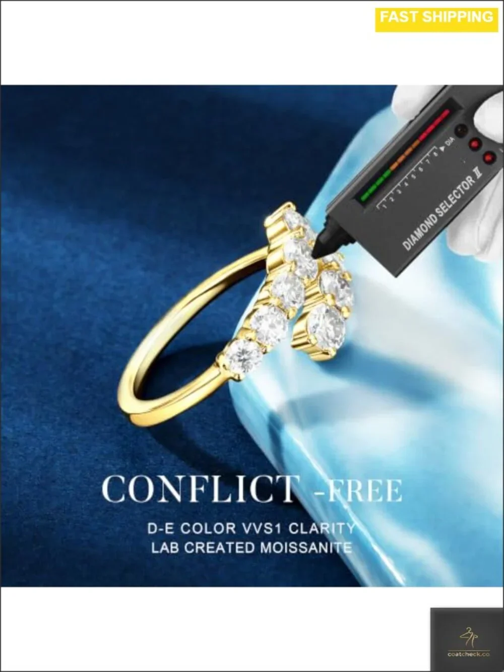 Moissanite Twist Wrap Wedding Band Open Shank S925 Sterling Silver Ring